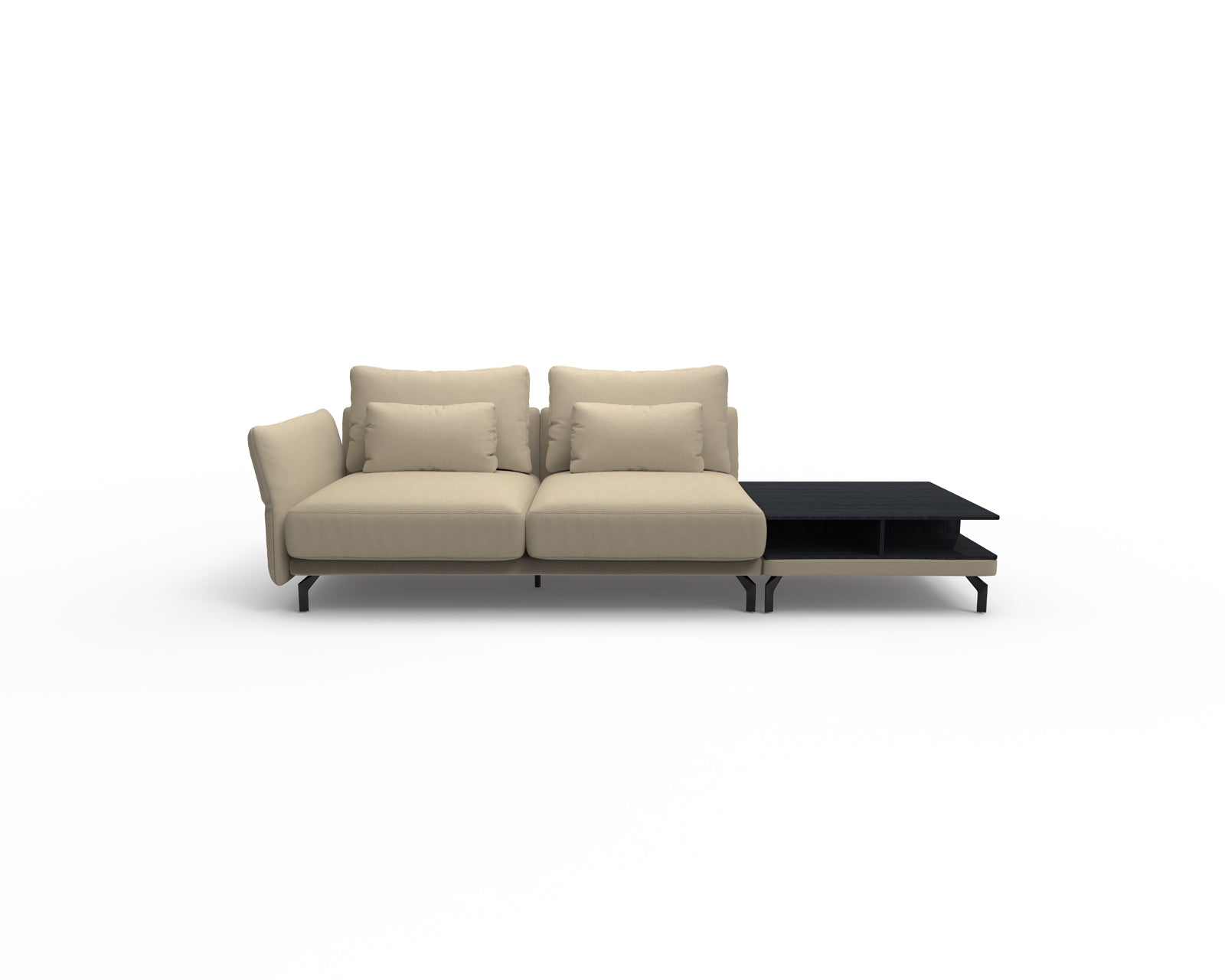 Seagull 2 Seater Sofa with Shelf Table (Right)